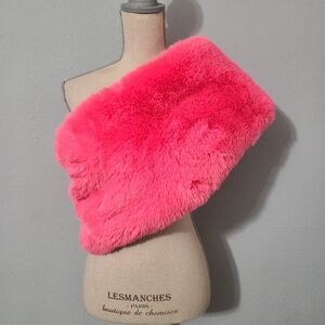 Anthropologie Maeve Faux Fur Wrap/Scarf Pink OS